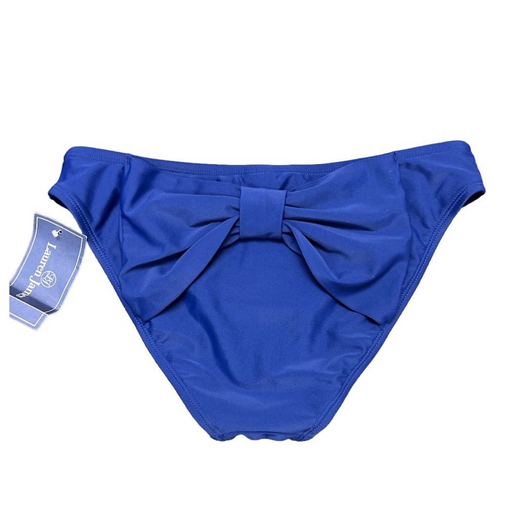 Lauren James Solid Bow Back Hipster Bikini Swim Bottoms in Navy